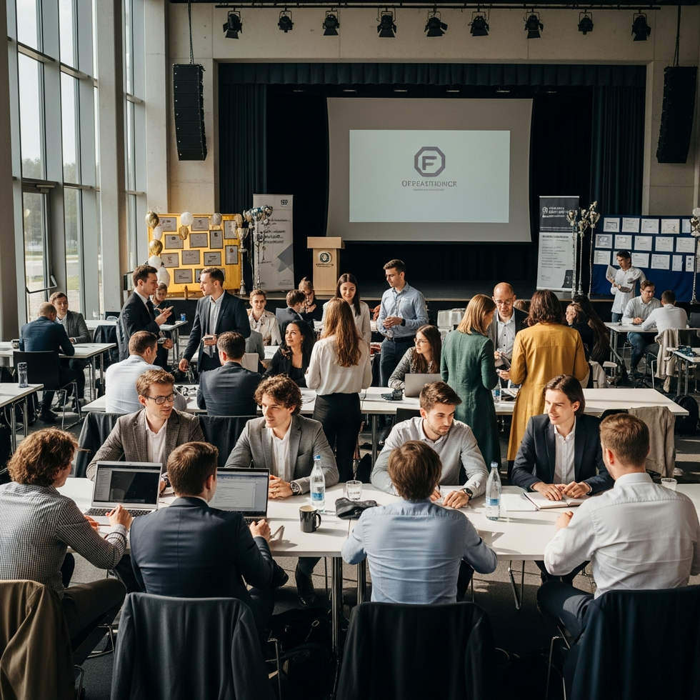 UKÜ'nin uluslararası konferanslar ve öğrenci etkinlikleri düzenleyen bir görsel, kutlamalar ve akademik başarıların gösterildiği anlar.