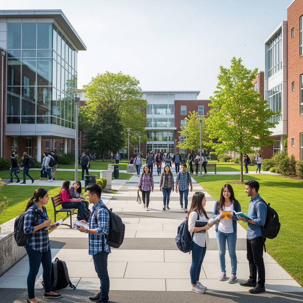 uluslararası öğrenciler Üniversite kampüsü ve uluslararası öğrencilerin etkileşimi