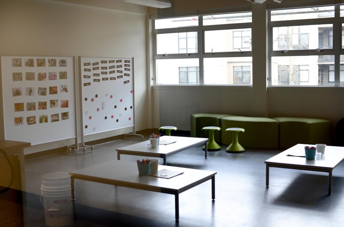 Türk dil okullarında öğrencilerin eğitim aldığı modern sınıf ortamları