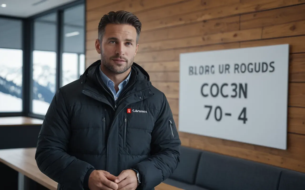 A professional individual confidently presenting a project in a modern corporate environment. The scene emphasizes clear communication and strong interpersonal skills during a business meeting with colleagues.