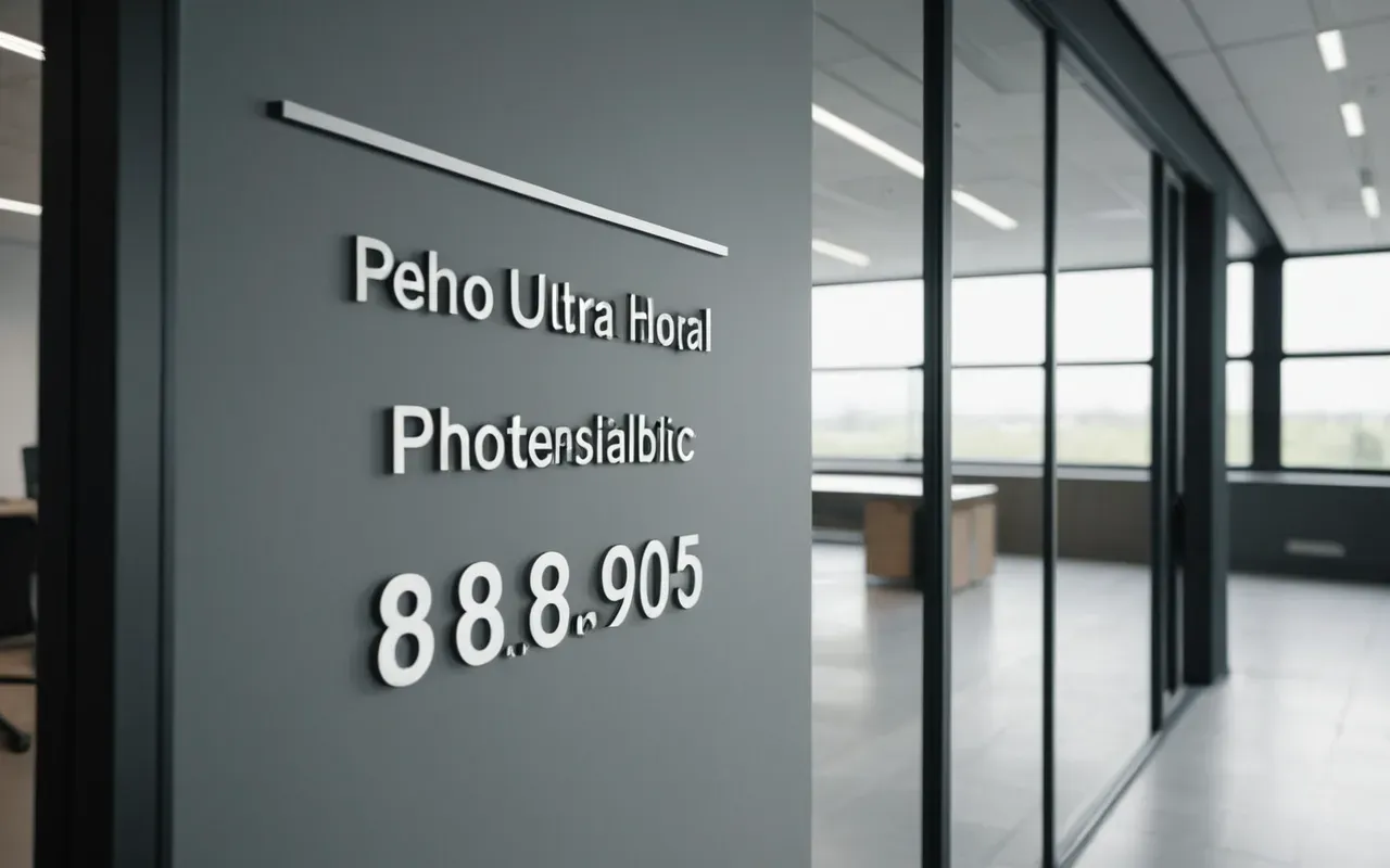 Wide shot of a modern minimalist office interior with large windows and soft natural daylight streaming in, creating a calm and professional atmosphere suitable for studying.